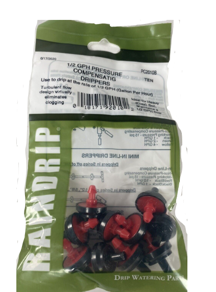 1/2 GPH P/C Drippers 10/CARD