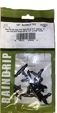 1/4" Barbed Tees, 10/bag