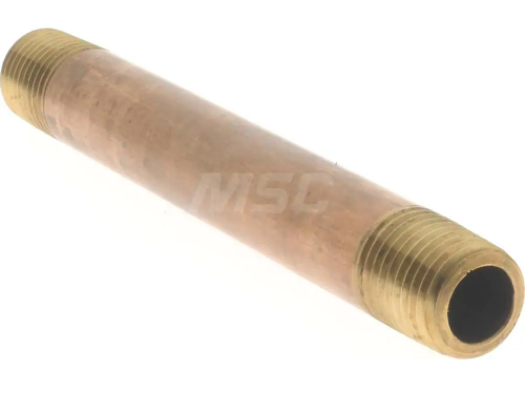 1/4" Brass Nipple 4" Long