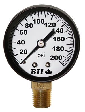 2" DRY GAUGE 1/4" LM 0-200