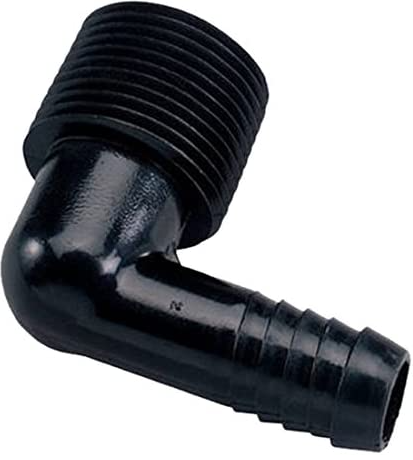 1/2" x 3/4" Swing Pipe Barb Elbow: Insert x MIPT