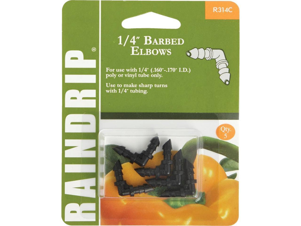 1/4" Barbed 90 degree Elbows, 5/card