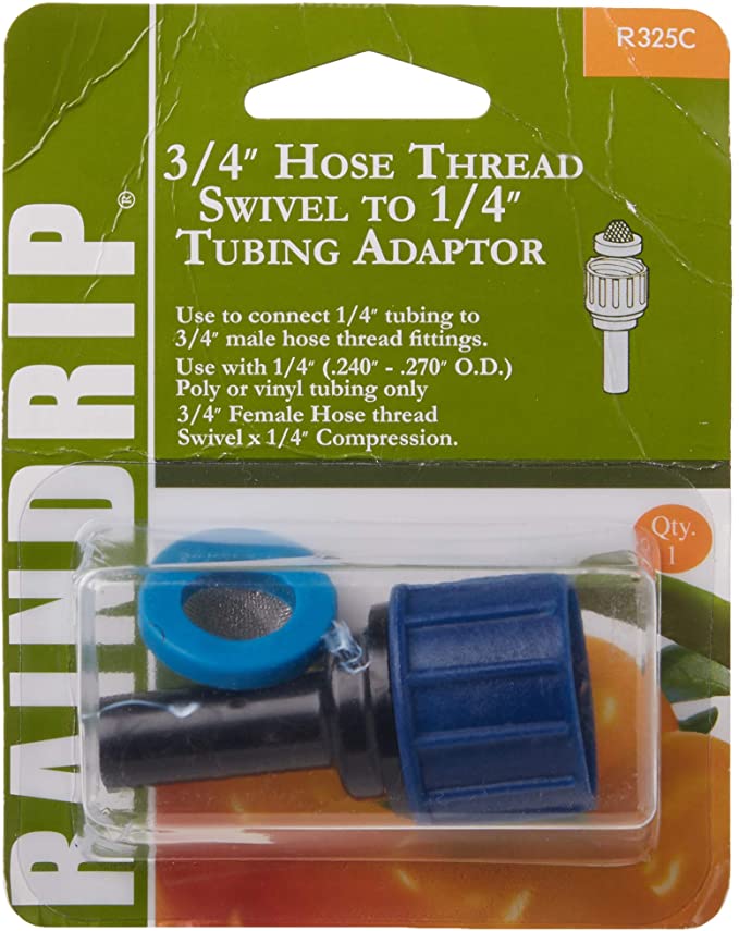 3/4" Hose Thread Swivel X 1/4"