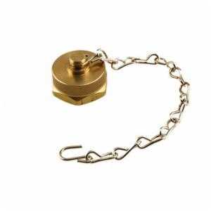 3/4" Brass Hose Cap with Chain: FHT