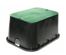 Rectangle black & green valve box