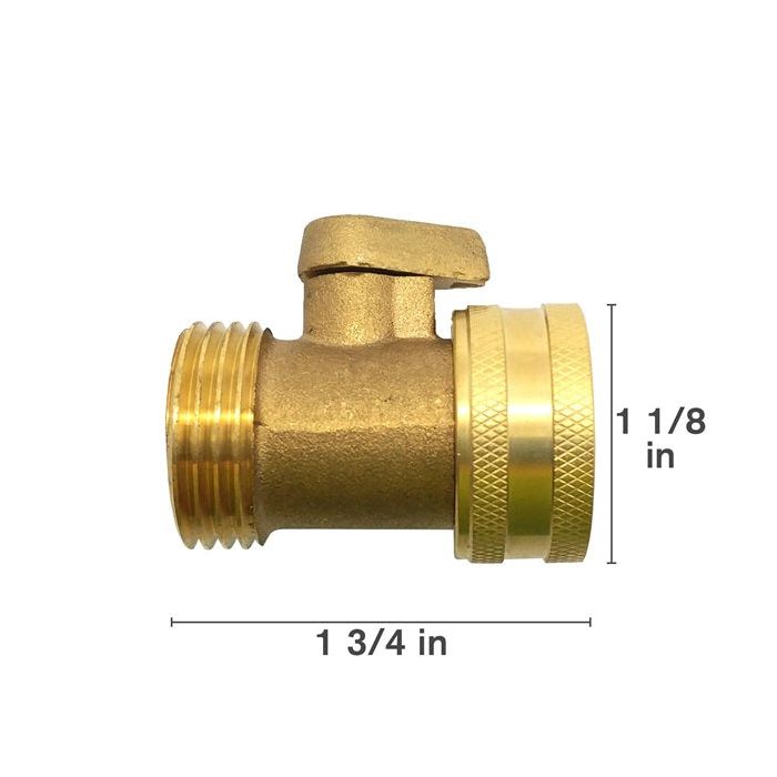 3/4" x 3/4" Hose Brass Inline Shut-off Valve