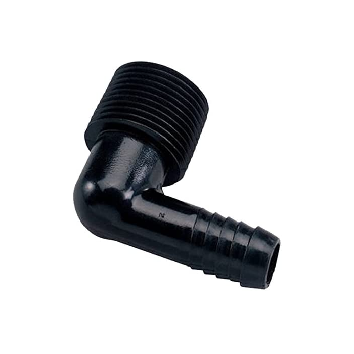 1/2" x 3/4" Swing Pipe Barb Elbow: Insert x MIPT