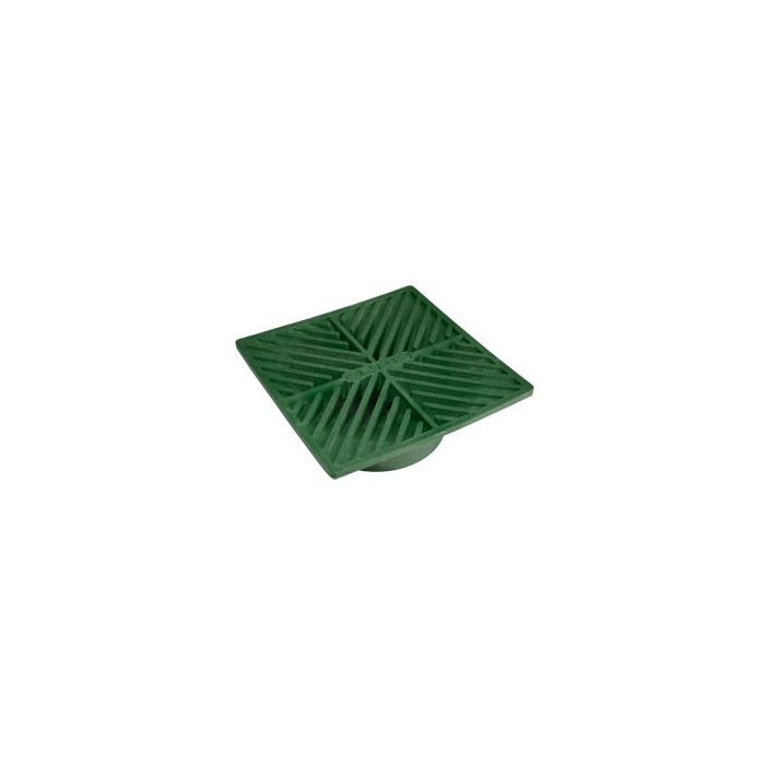 6" Green Square Grate with Outlet