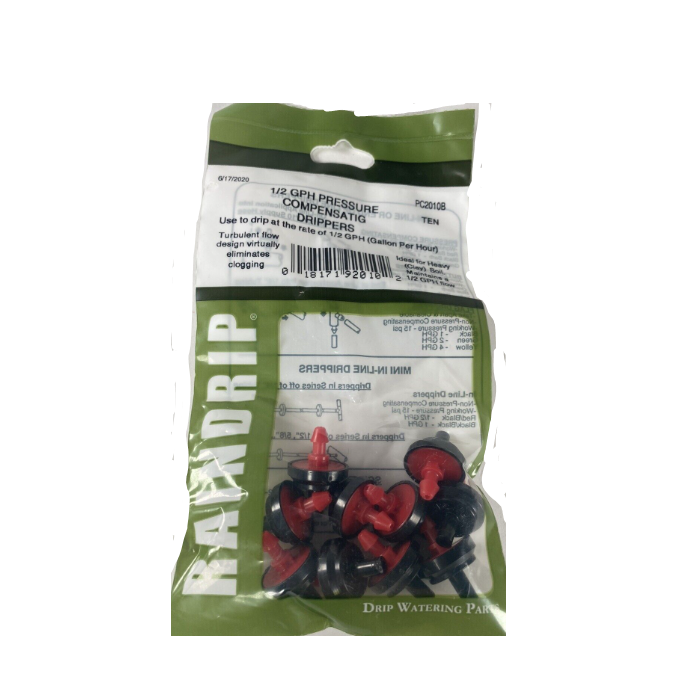 1/2 GPH P/C Drippers 10/CARD