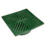 6" Green Square Grate with Outlet