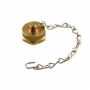 3/4" Brass Hose Cap with Chain: FHT